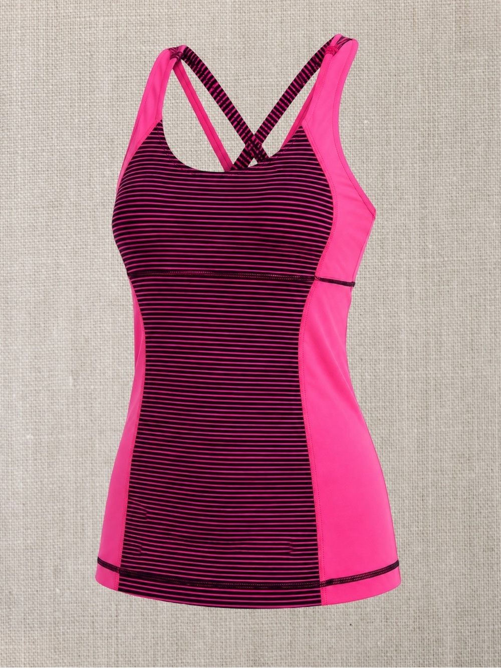 Lululemon Energy Tank - Hyper Stripe Raspberry Glo Light/Plum